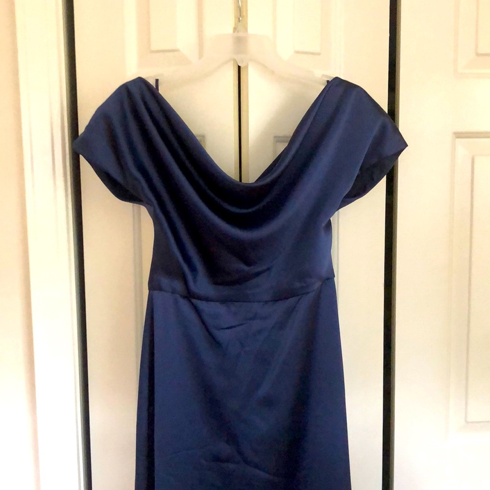 Amsale Bridesmaids Dress Corrine in Satin French Blue size 2
